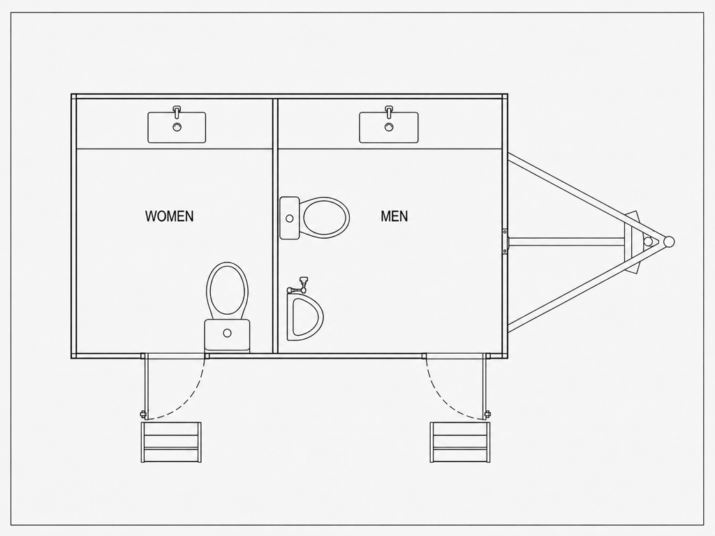 2-Station Lux Restroom Trailer Rental
