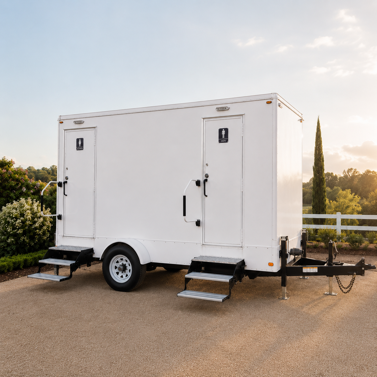 2-Station Lux Restroom Trailer Rental