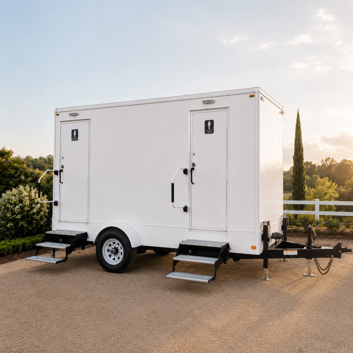 2-Station Lux Restroom Trailer Rental